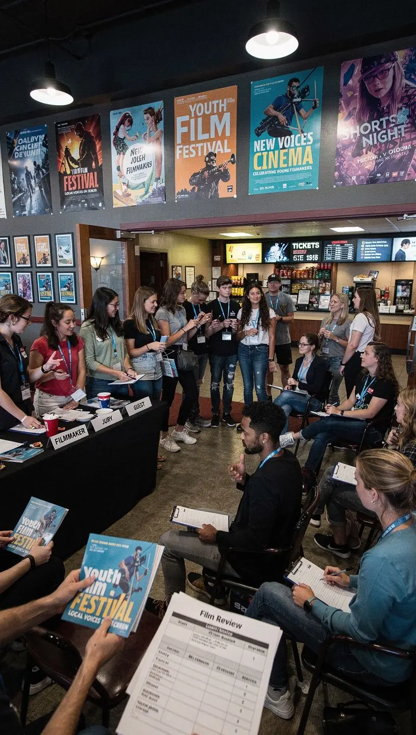 Navigating printed event schedules in urban gatherings.